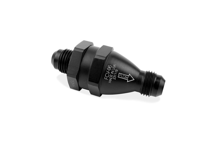 FCV-06-06AM Flapper Check Valve, High-Flow, Low Cracking Pressure, -6AN Male