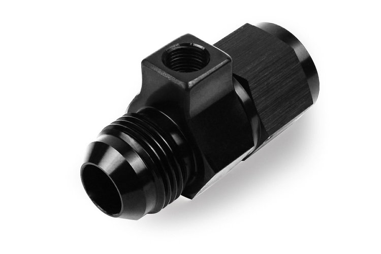 TR-08-02-A RaceFlux Female Sensor Port, -8AN Male to -8AN Female w/ 1/8 in. NPT
