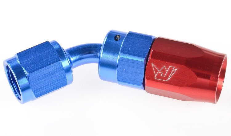 45 degree Max Flow Swivel Hose End -4 AN