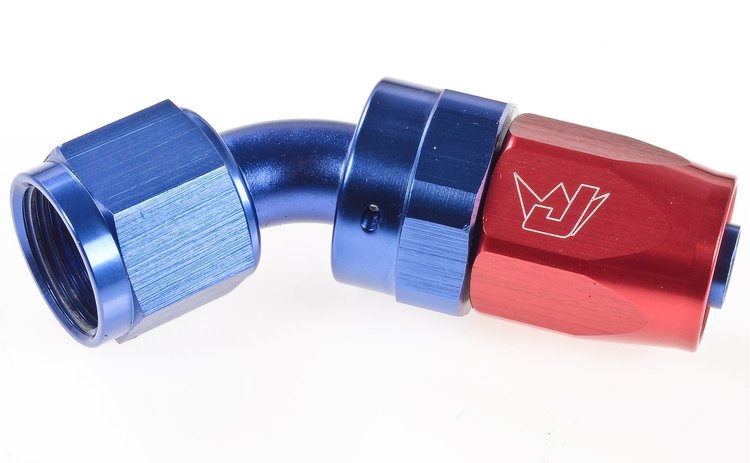 45 degree Max Flow Swivel Hose End -8 AN