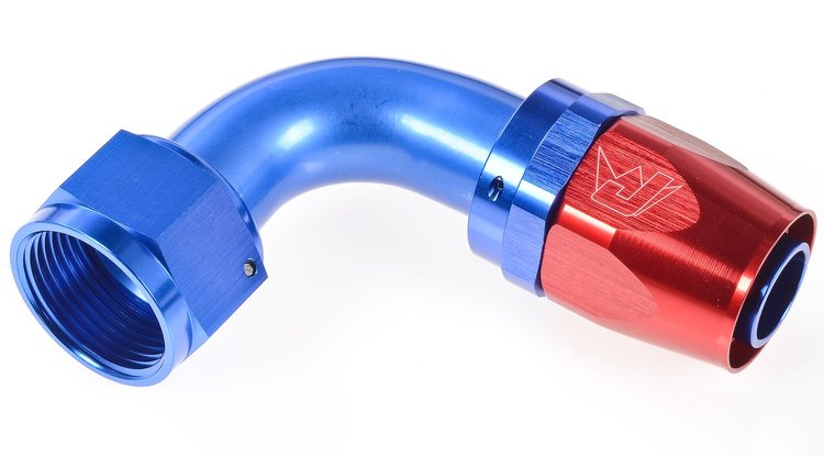90 degree Max Flow Swivel Hose End -16 AN