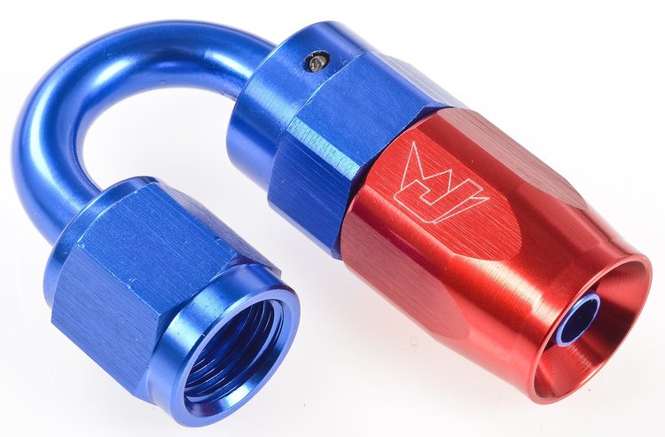 180 degree Max Flow Swivel Hose End -4 AN