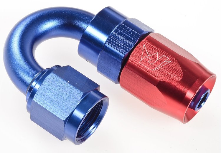 180 degree Max Flow Swivel Hose End -6 AN
