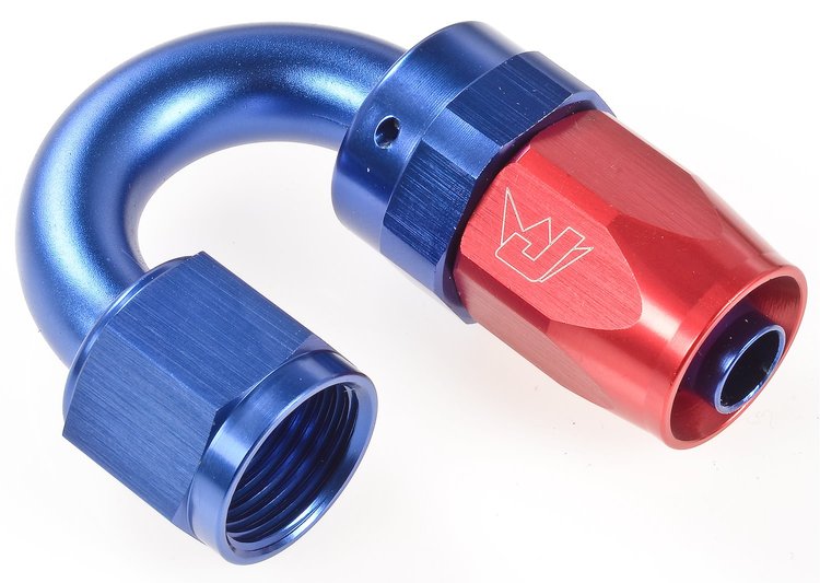 180 degree Max Flow Swivel Hose End -8 AN