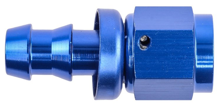 AN Straight Push-Loc Hose End [-6 AN Female Swivel to Push-Loc Hose, Blue]