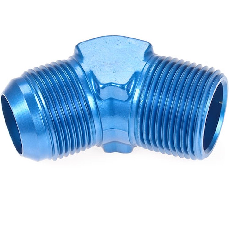 AN to NPT 45-Degree Adapter Fitting [-16 AN Male to 1 in. NPT Male, Blue]