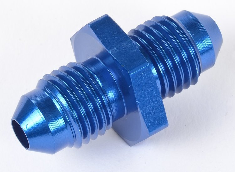 AN to AN Straight Union Fitting [-4 AN to -4 AN, Blue]
