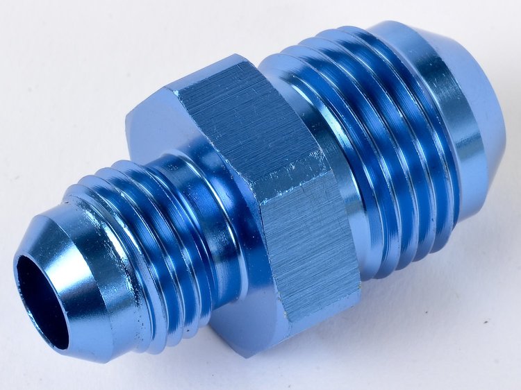 AN to AN Union Reducer Fitting [-8 AN Male to -6 AN Male, Blue]