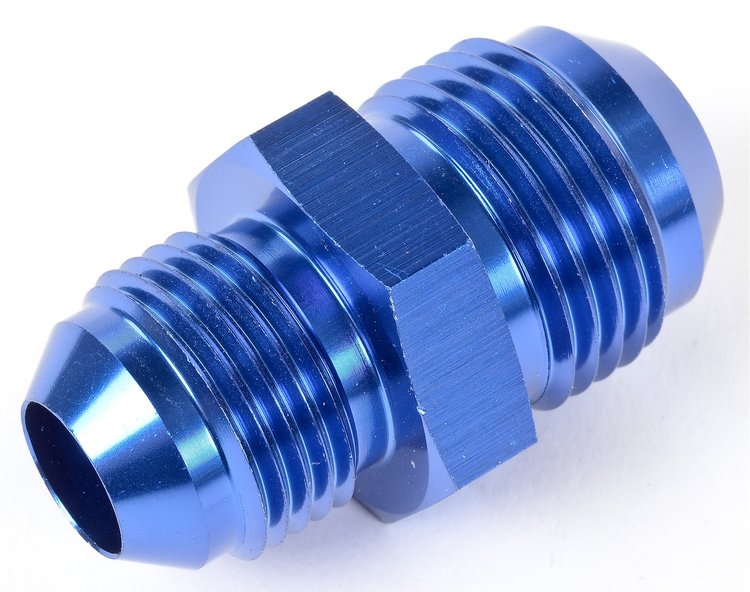 AN to AN Union Reducer Fitting [-10 AN Male to -8 AN Male, Blue]