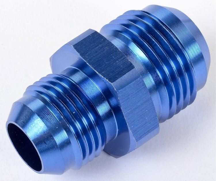 AN to AN Union Reducer Fitting [-12 AN Male to -10 AN Male, Blue]