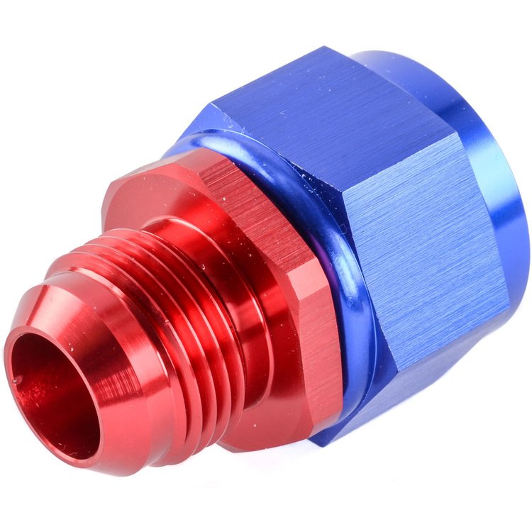 AN Female Swivel to Male Reducer Fitting [-16 AN Female to -12 AN Male, Blue/Red]