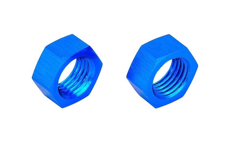 AN Bulkhead Adapter Nuts  [-3 AN, Blue]