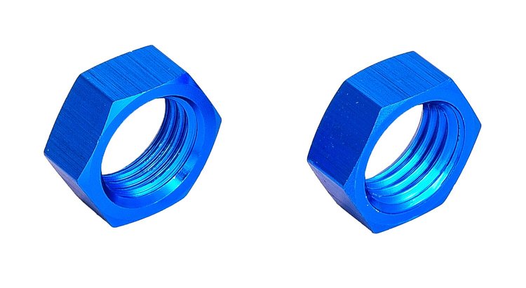 AN Bulkhead Adapter Nuts  [-4 AN, Blue]