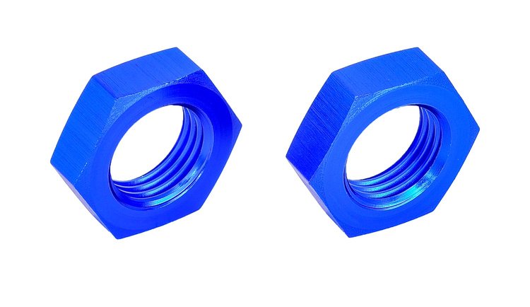 AN Bulkhead Adapter Nuts  [-6 AN, Blue]