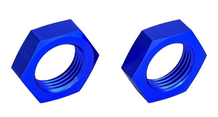 AN Bulkhead Adapter Nuts  [-8 AN, Blue]