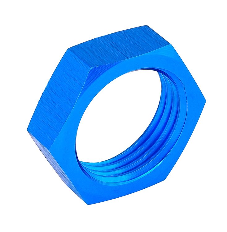 AN Bulkhead Adapter Nuts  [-10 AN, Blue]