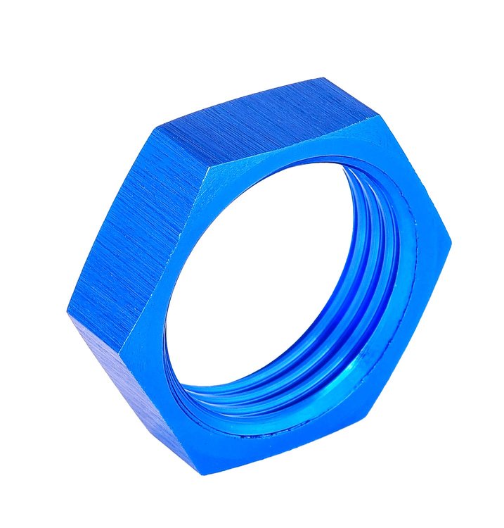AN Bulkhead Adapter Nuts  [-12 AN, Blue]