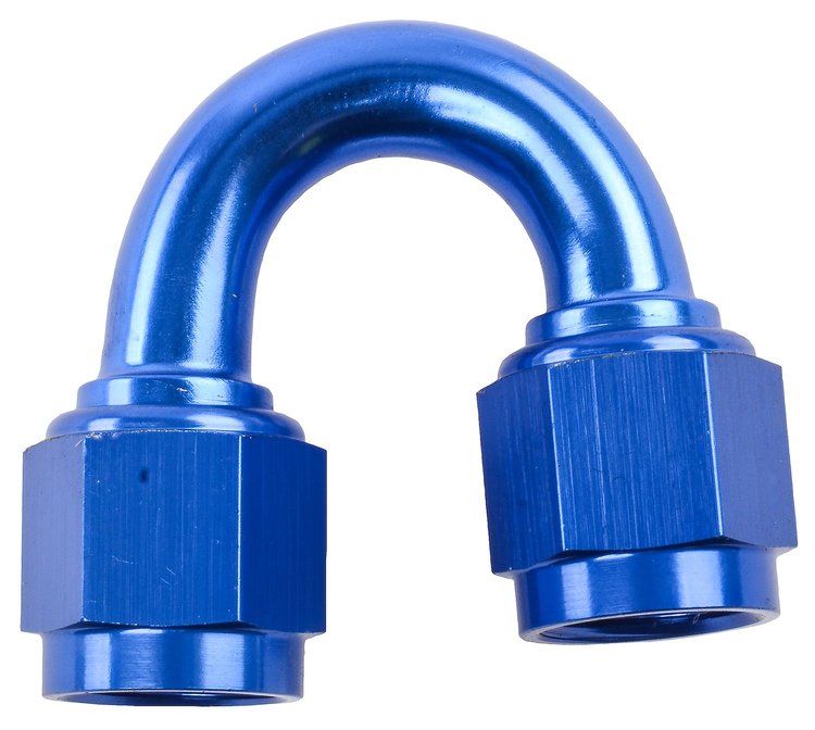 Blue -6 AN 180 degree Swivel Coupler