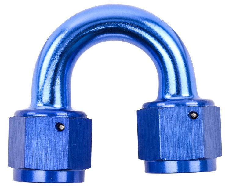 Blue -8 AN 180 degree Swivel Coupler