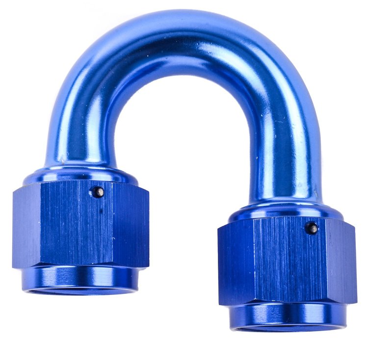 Blue -10 AN 180 degree Swivel Coupler