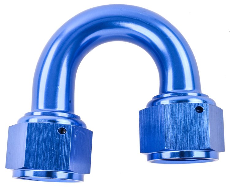 Blue -12 AN 180 degree Swivel Coupler