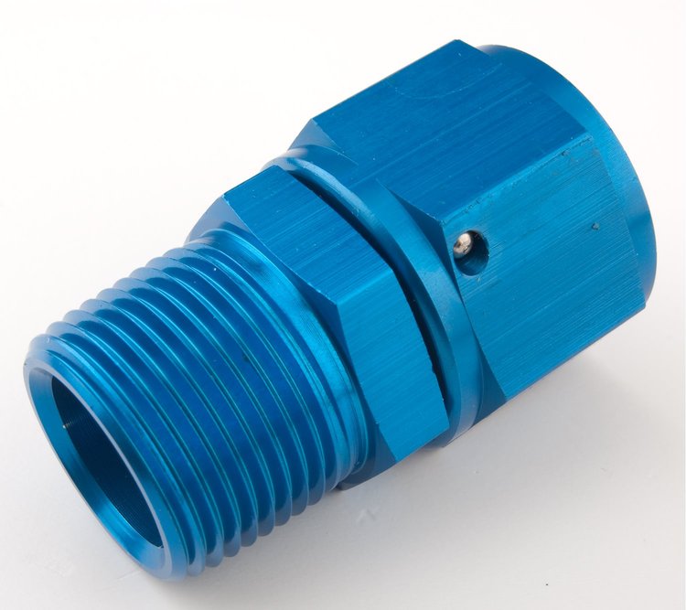AN to NPT Straight Adapter Fitting [-12 AN Female to 3/4 in. NPT Male, Blue]