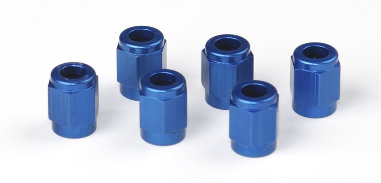 Tube Nuts, Blue Anodized Aluminum [-3 AN]