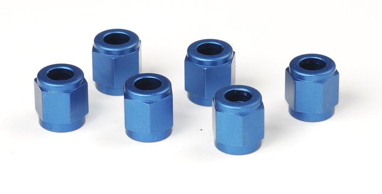 Tube Nuts, Blue Anodized Aluminum [-4 AN]