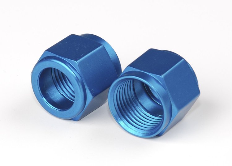 Tube Nuts, Blue Anodized Aluminum [-8 AN]