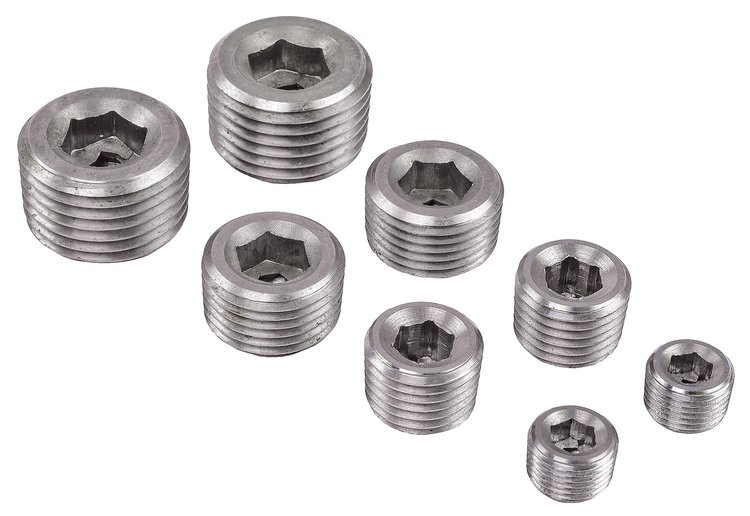 Steel NPT Pipe Plug Assortment [Zinc-Coated, 8-Pieces]