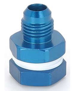 Blue High-Flow Fuel Cell Bulkhead Fitting -6AN