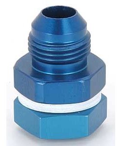Blue High-Flow Fuel Cell Bulkhead Fitting -8AN