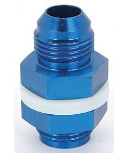 Blue High-Flow Fuel Cell Bulkhead Fitting -10AN