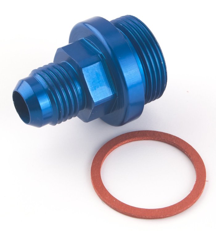 Filtered Carburetor Inlet Fitting [-6 AN to 7/8 in.-20, Blue]