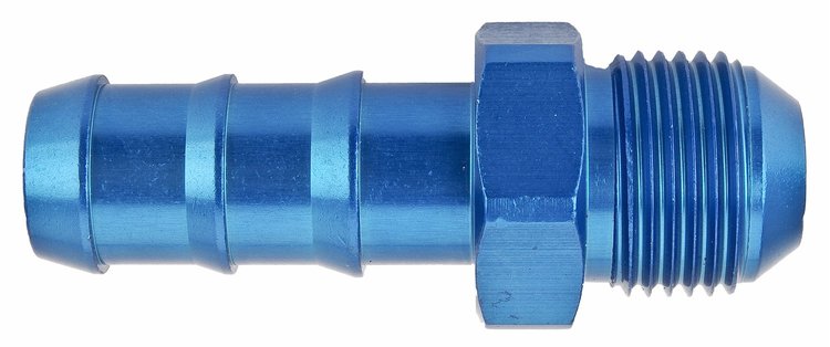 AN to Hose Barb Straight  Adapter Fitting [-10 AN Male to 5/8 in. Hose, Blue]