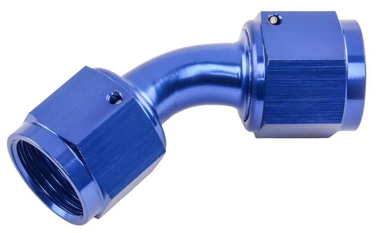 Blue -8AN 45 degree Swivel Coupler