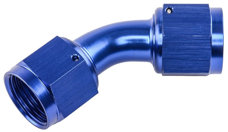 Blue -10 AN 45 degree Swivel Coupler