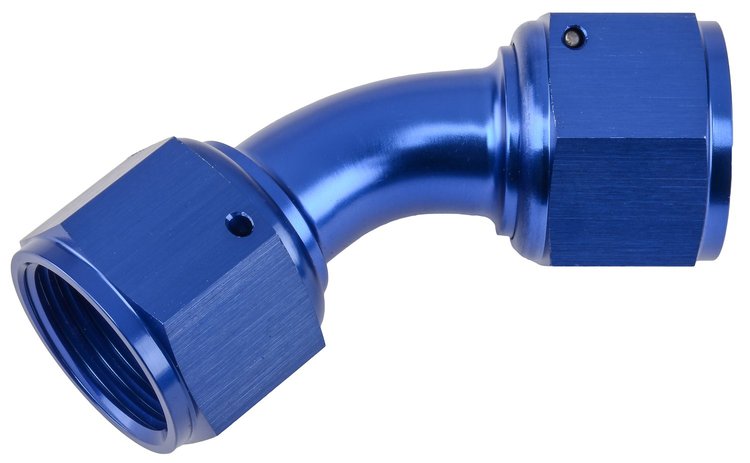 Blue -12 AN 45 degree Swivel Coupler