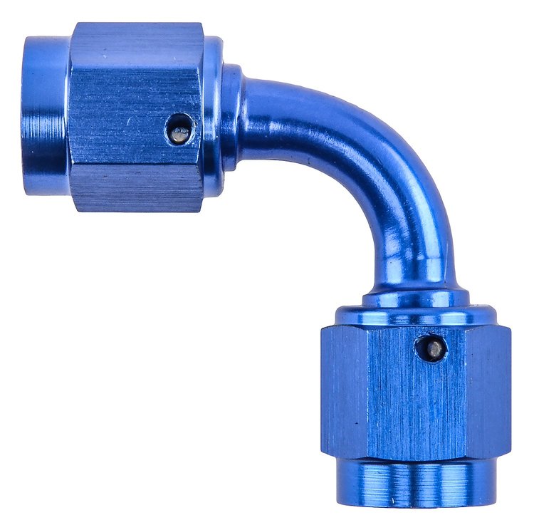 Blue -3 AN 90 degree Swivel Coupler