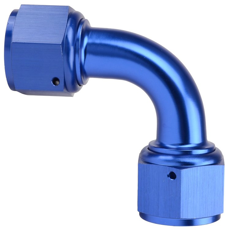 Blue -10 AN 90 degree Swivel Coupler
