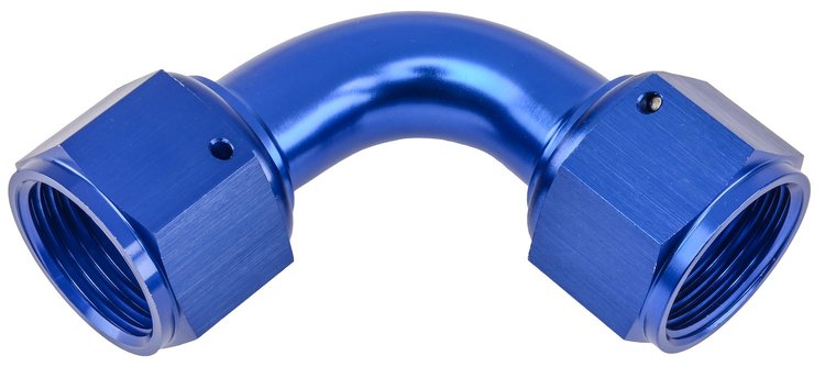 Blue -12 AN 90 degree Swivel Coupler