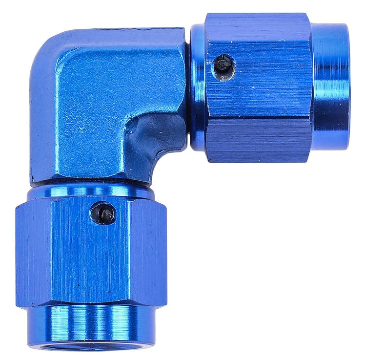 Blue -3 AN 90 degree Swivel Coupler Low Profile