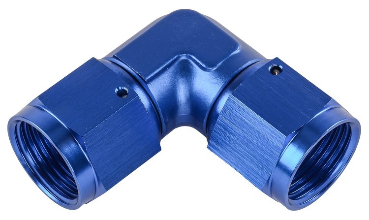 Blue -10 AN 90 degree Swivel Coupler Low Profile