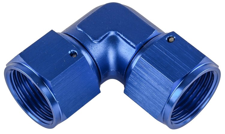 Blue -12 AN 90 degree Swivel Coupler Low Profile