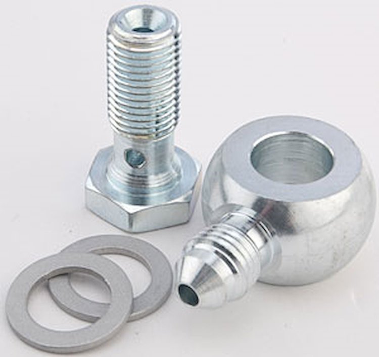 AN Banjo Adapter Fitting, Bolt & Crush Washer Kit [-3 AN x 3/8 in.-24]