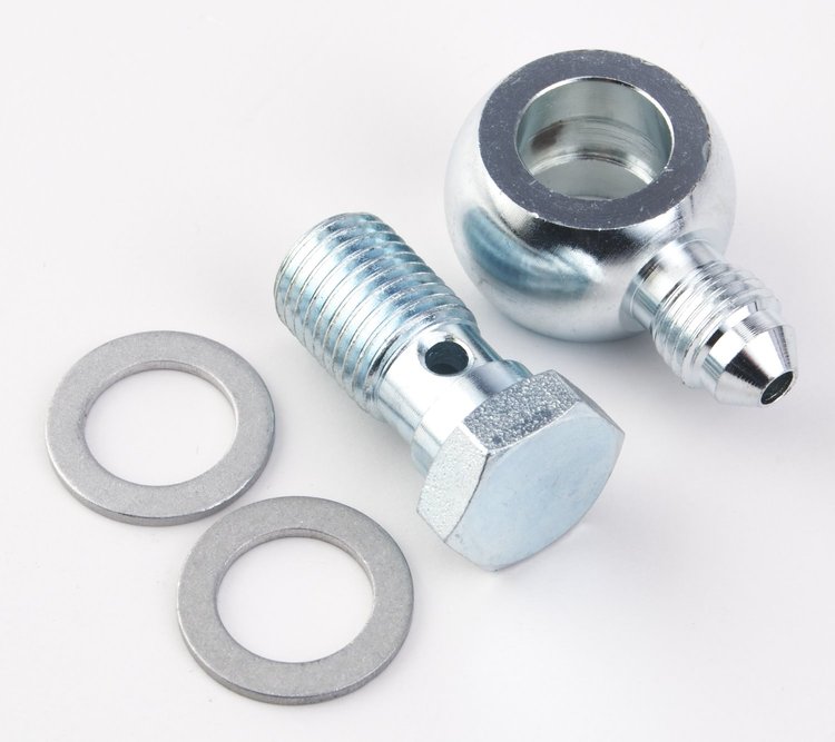 AN Banjo Adapter Fitting, Bolt & Crush Washer Kit [-3 AN x 7/16 in.-20]