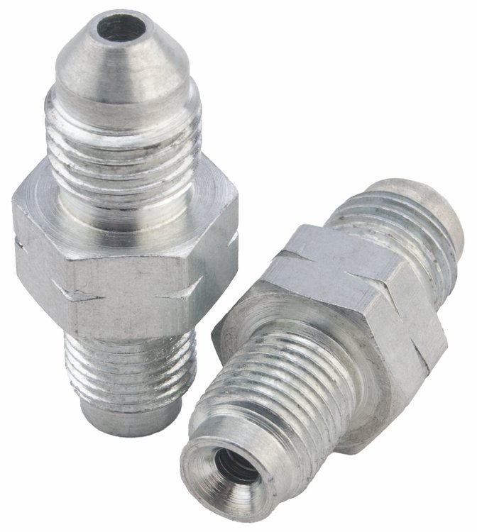 AN to Inverted Flare Male Brake Adapter Fitting [-4 AN Male to 10 mm x 1.25 Male Inverted Flare]