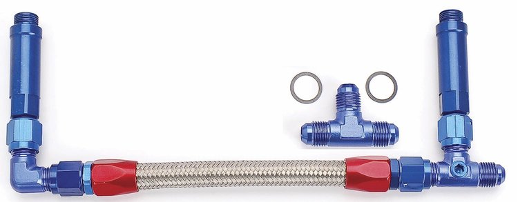 Dual Feed Fuel Line Kit for Demon Standard Carburetors [-6 AN, Blue/Red]