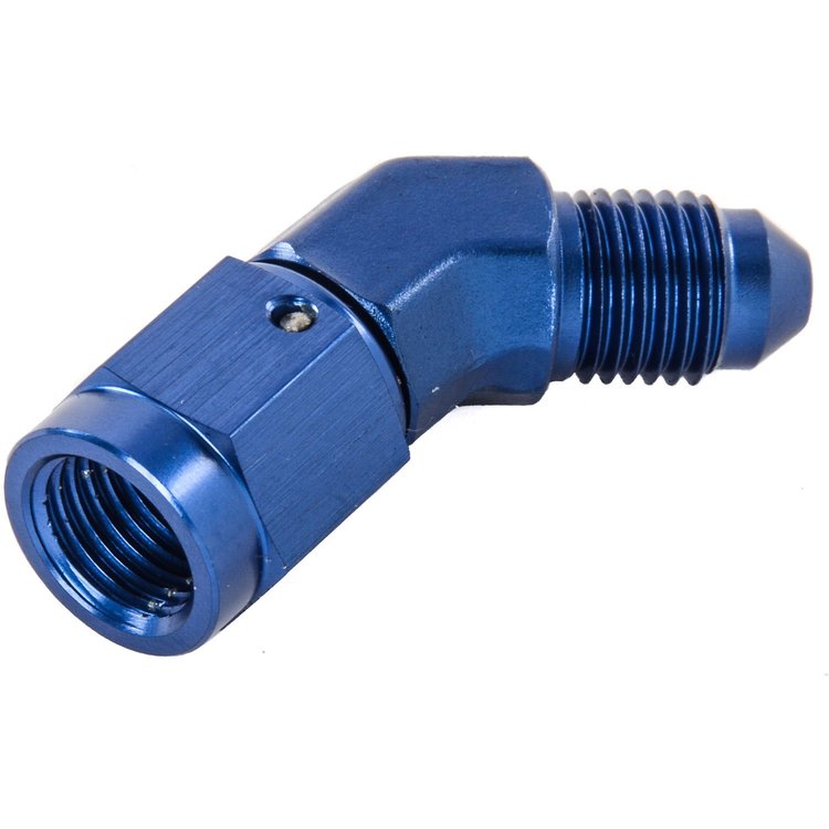 AN Female to AN Male 45-Degree Union [-3 AN Female Swivel to -3 AN Male, Blue]