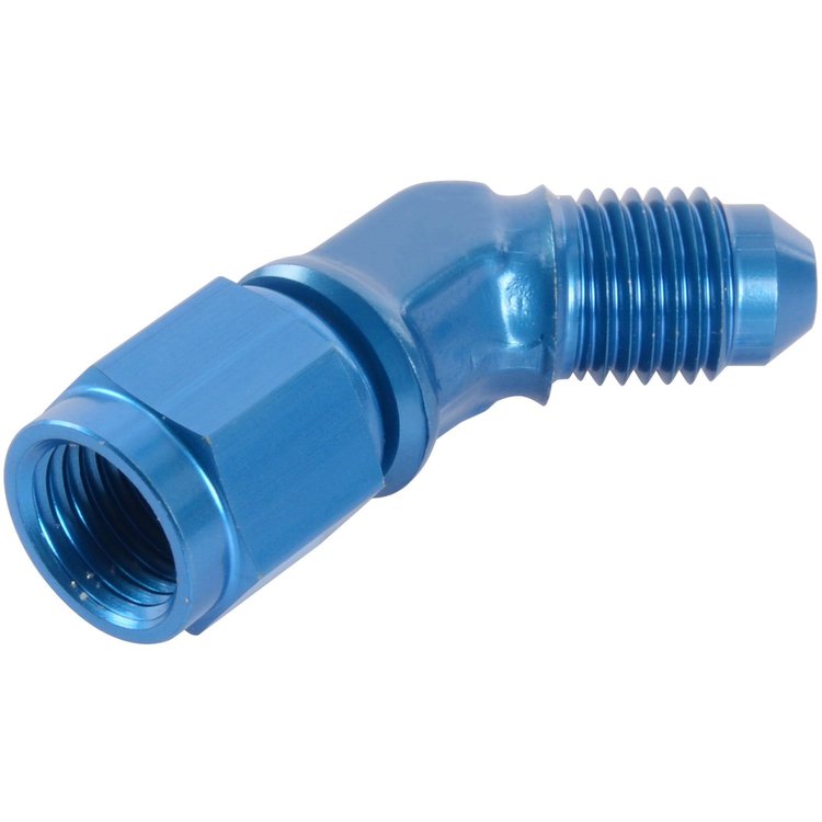 AN Female to AN Male 45-Degree Union [-4 AN Female Swivel to -4 AN Male, Blue]